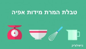 טבלת המרות מידה אפיה